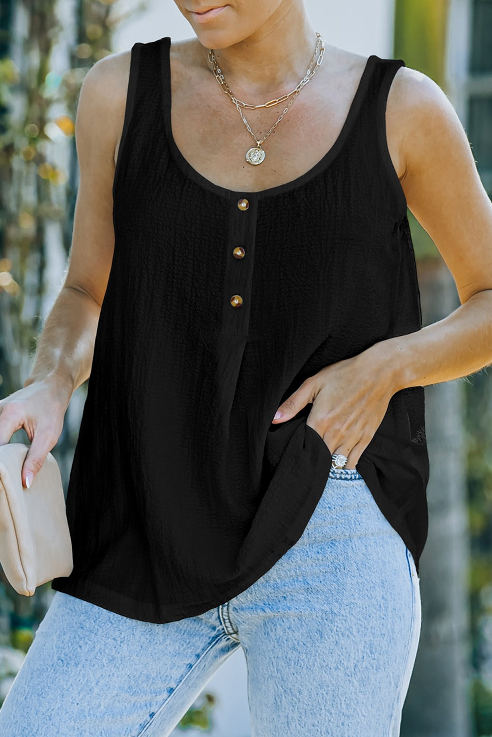 Textured Button Top