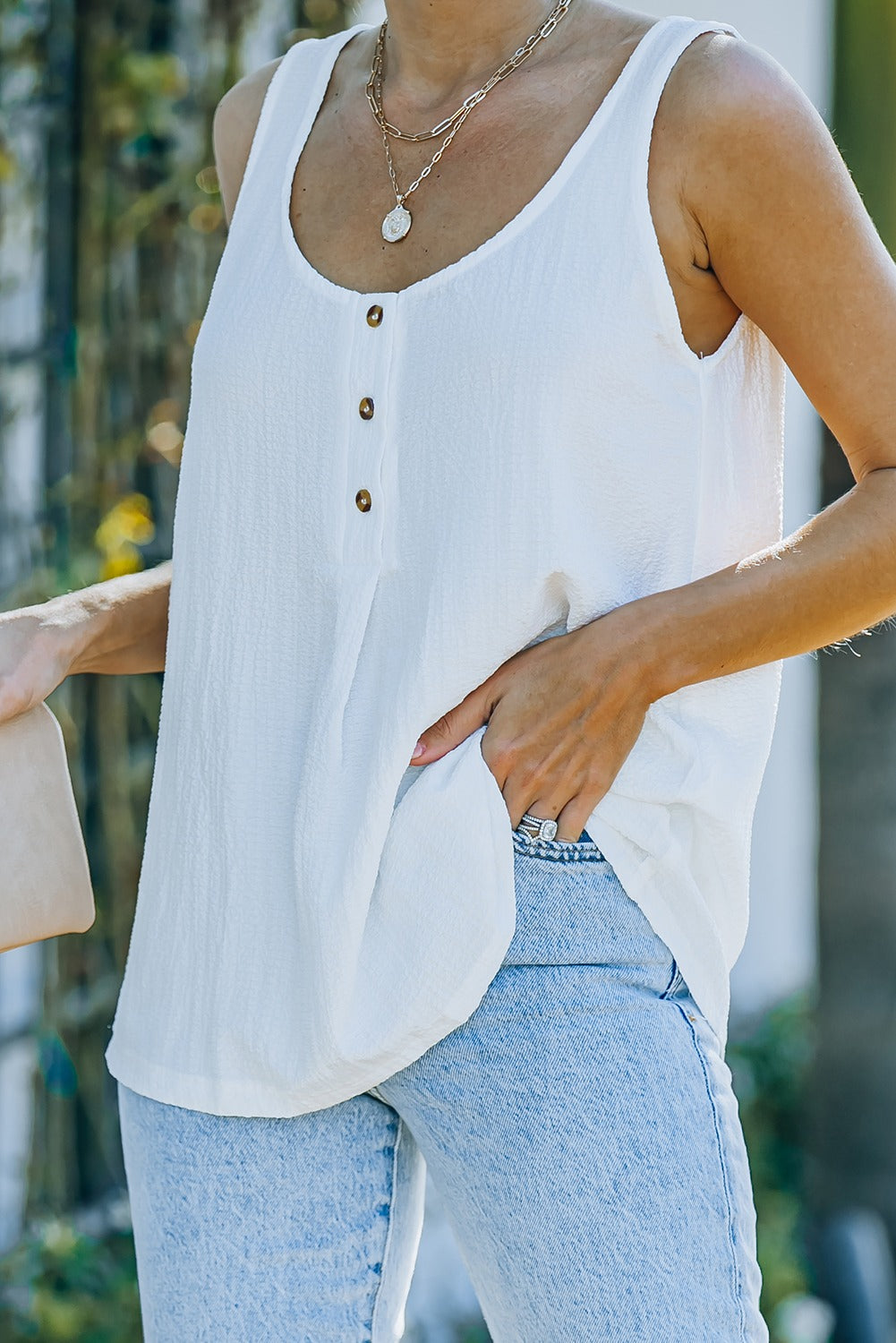 Textured Button Top