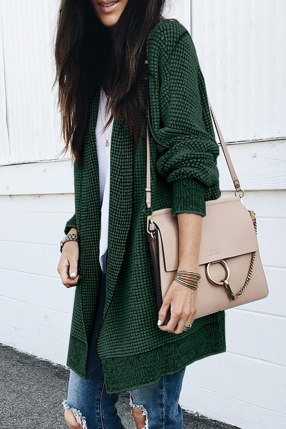 Textured Long Cardigan