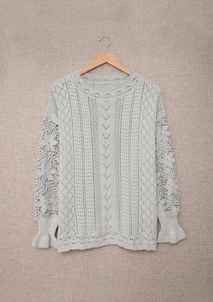 Crochet Lace Knit Sweater Top