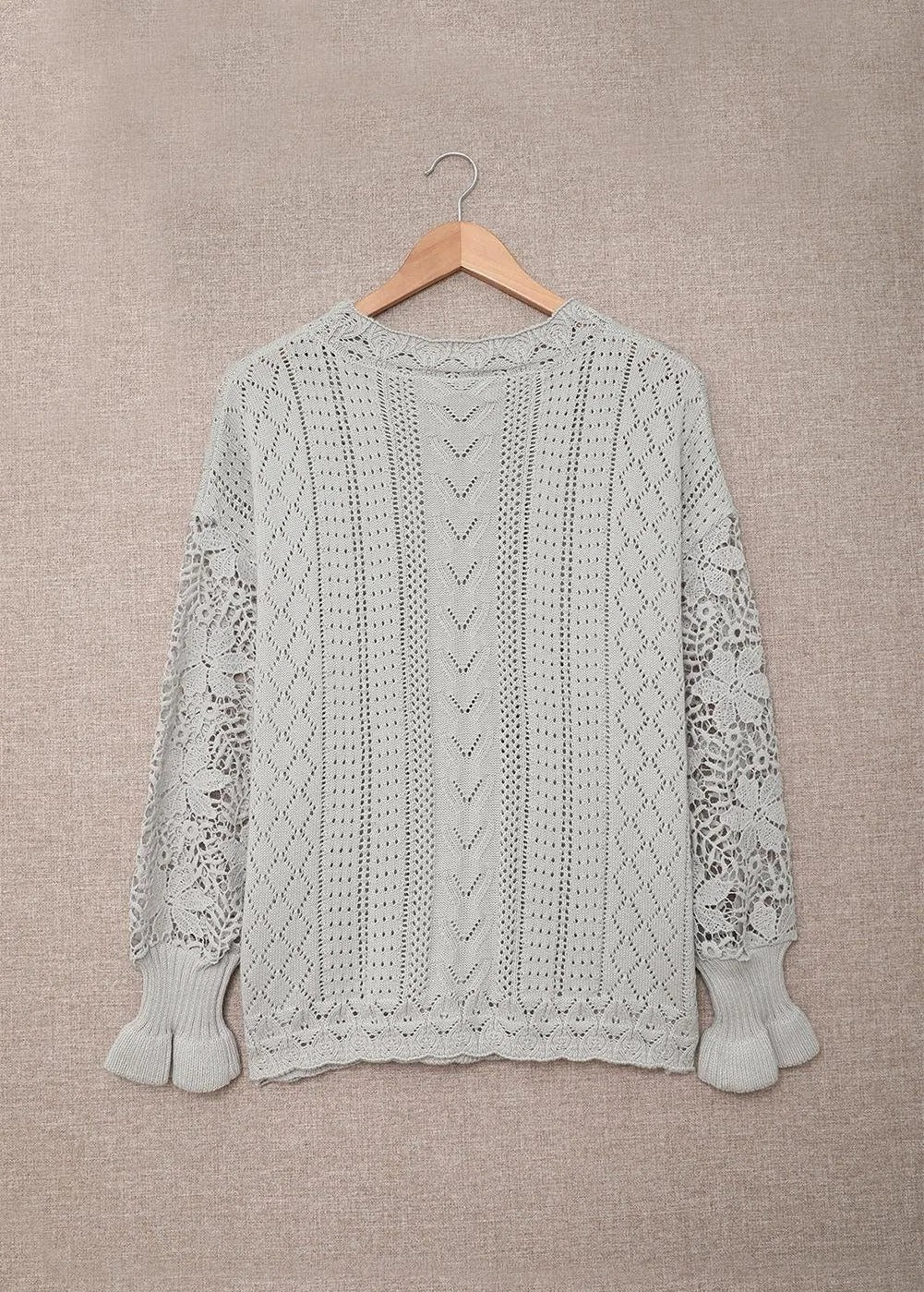 Crochet Lace Knit Sweater Top