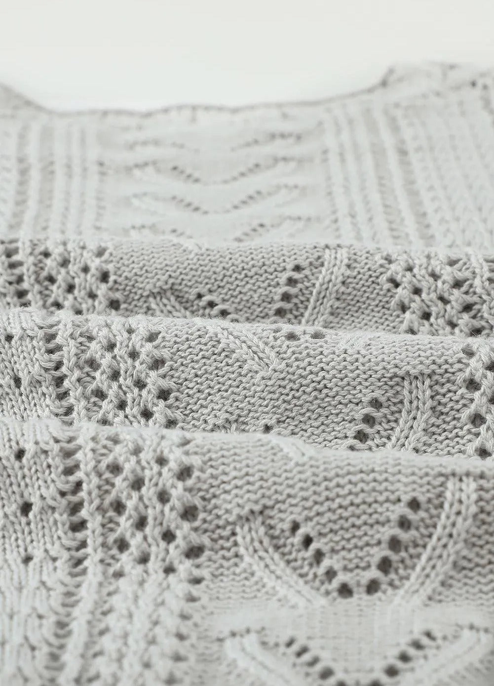 Crochet Lace Knit Sweater Top