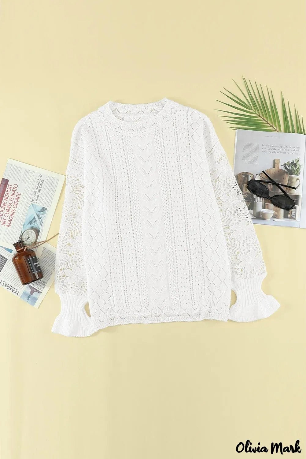 Crochet Lace Knit Sweater Top