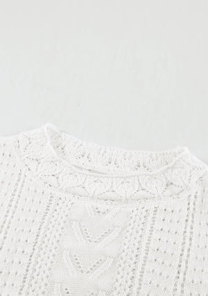 Crochet Lace Knit Sweater Top