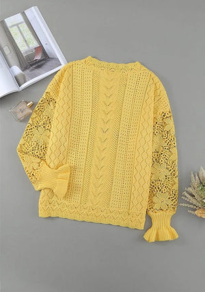 Crochet Lace Knit Sweater Top