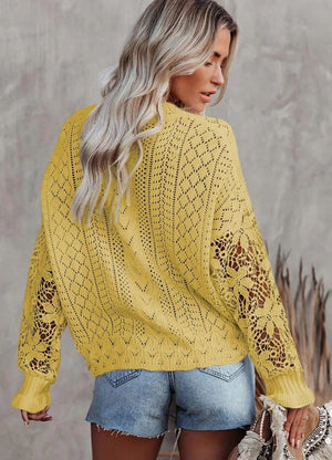 Crochet Lace Knit Sweater Top