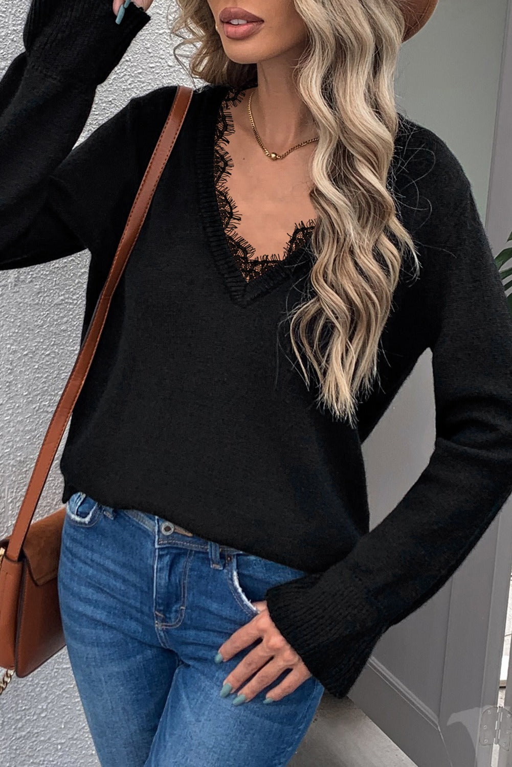 Peeky Lace Knit Top