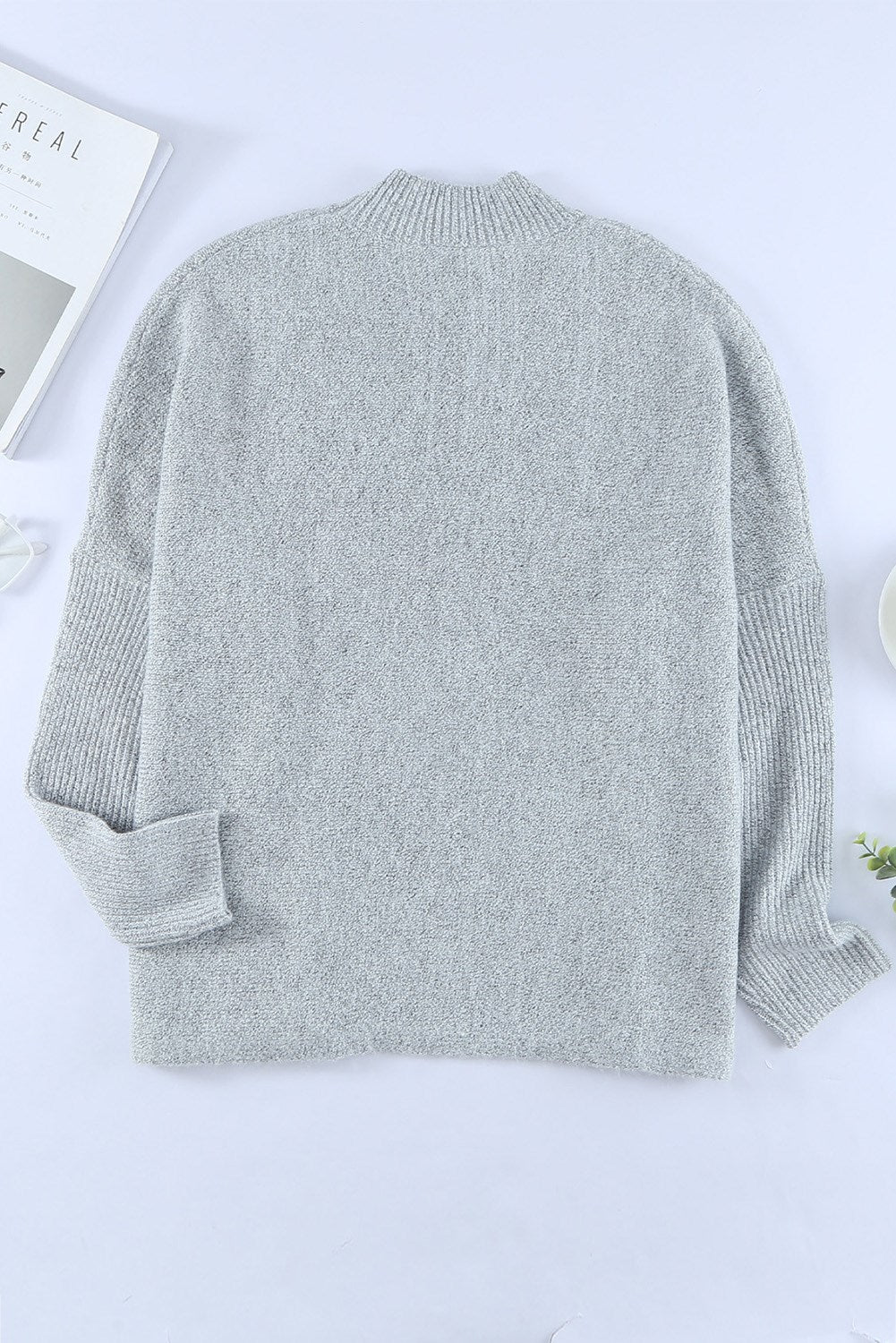 Batwing Side Slit Sweater Top