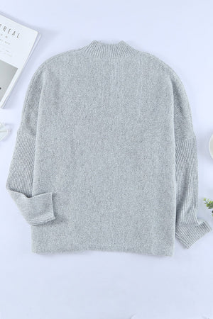 Batwing Side Slit Sweater Top