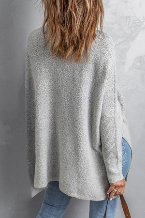 Batwing Side Slit Sweater Top