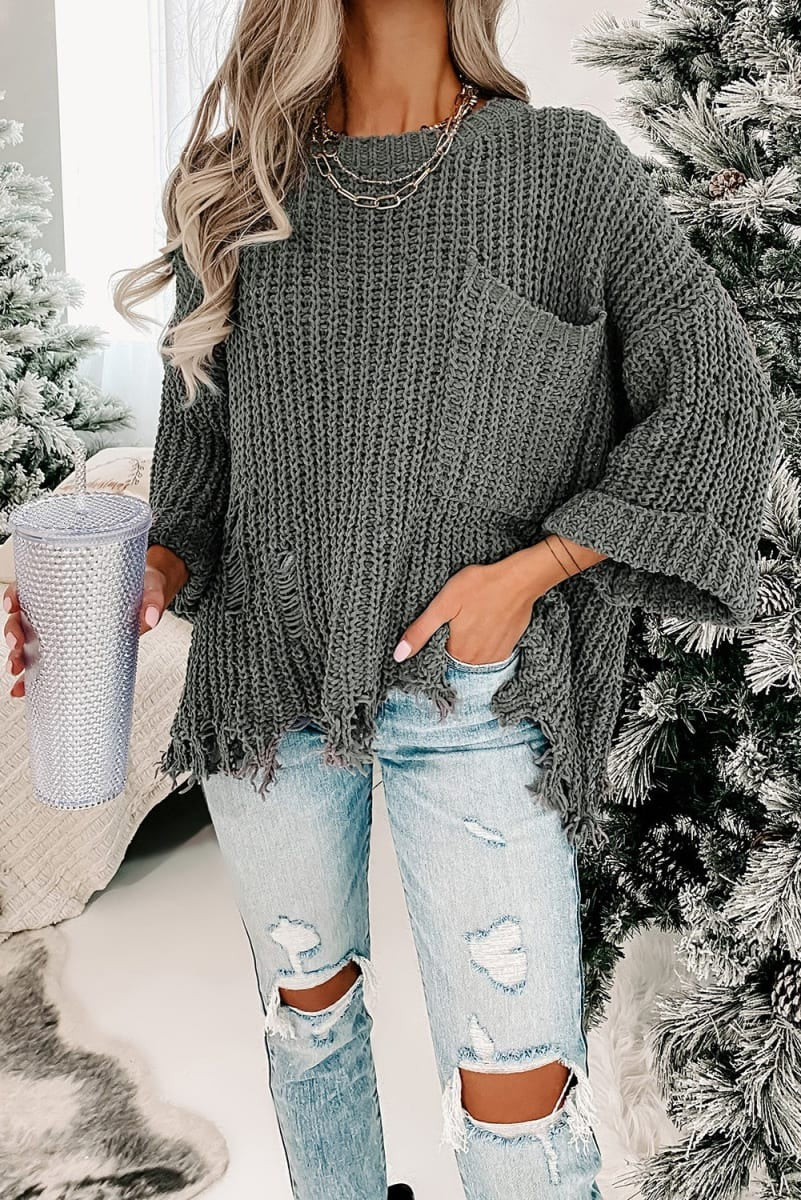 Distressed Chunky Sweater