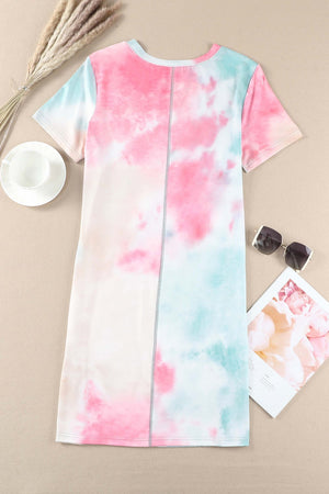 Watercolor Tie Dye Tee Dress