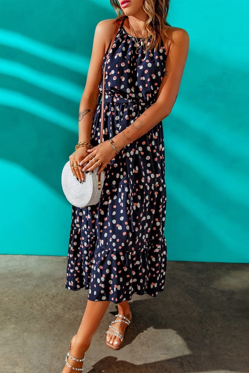 Racerback Dotted Maxi Dress