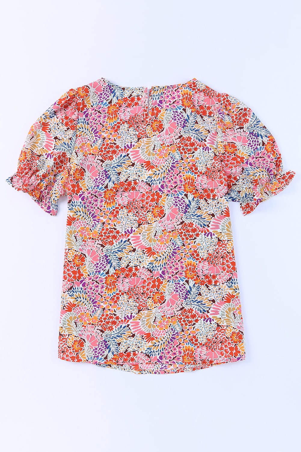 All Over Floral Short Doll Sleeve Top