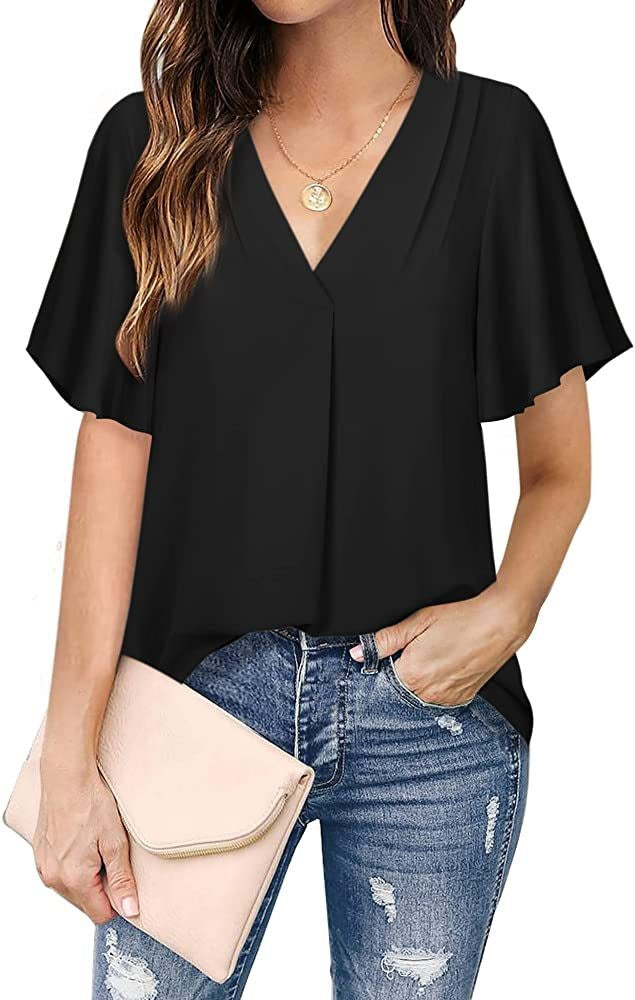 Butterfly Sleeve Pleated Top