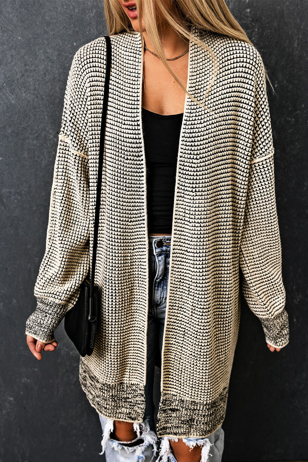 Textured Long Cardigan