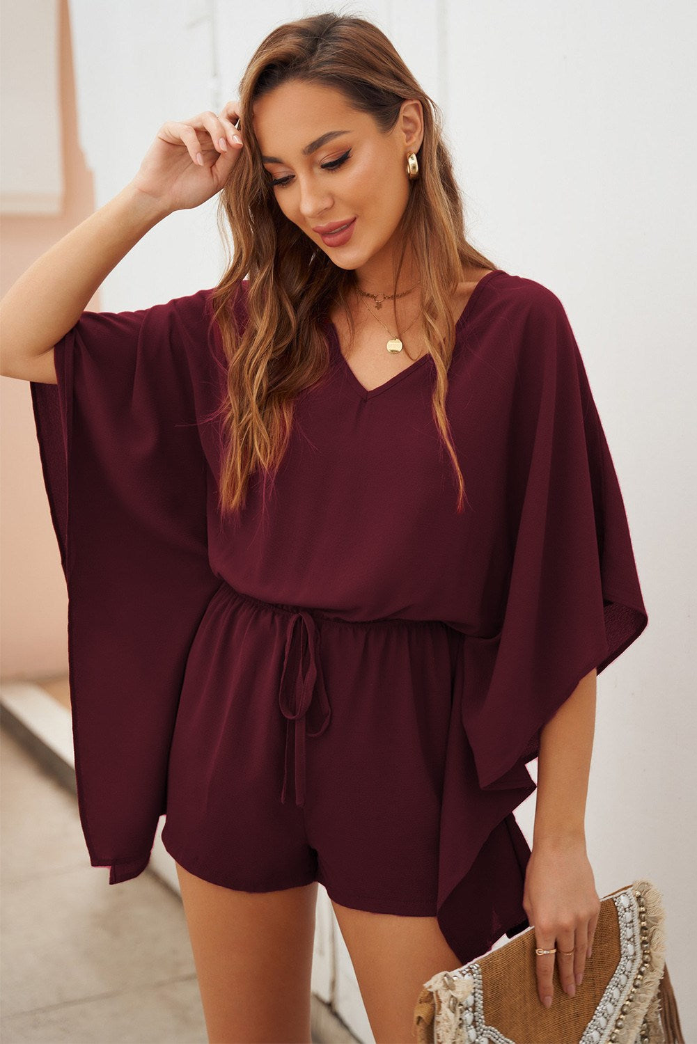 Cascading Sleeve Romper