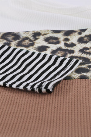 Colorblock Leopard Stripe Top