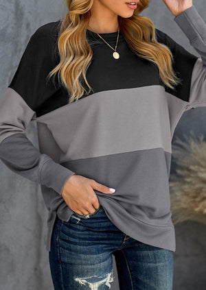 Colorblock Side Slit Sweater Top