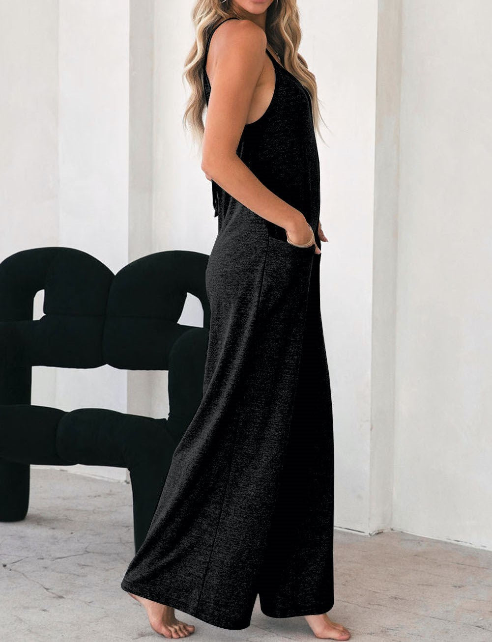 Comfy Wide Legged Pocket Jumpsuit