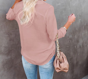 Crinkle Textured Button Front Shirt