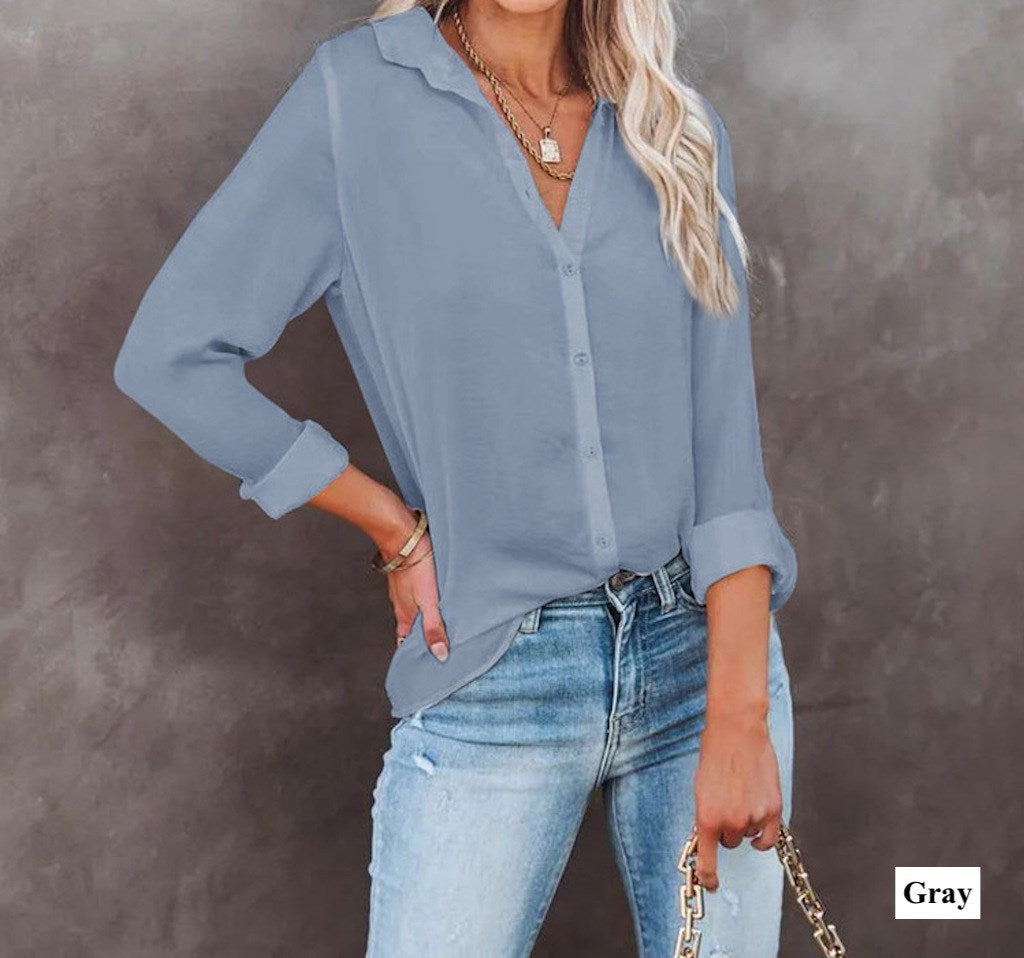 Crinkle Textured Button Front Shirt