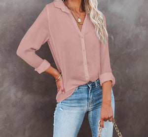 Crinkle Textured Button Front Shirt