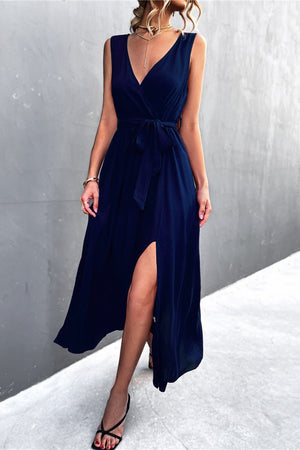 Deep V Panel Maxi Dress