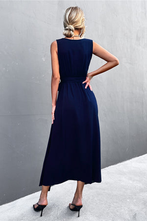 Deep V Panel Maxi Dress