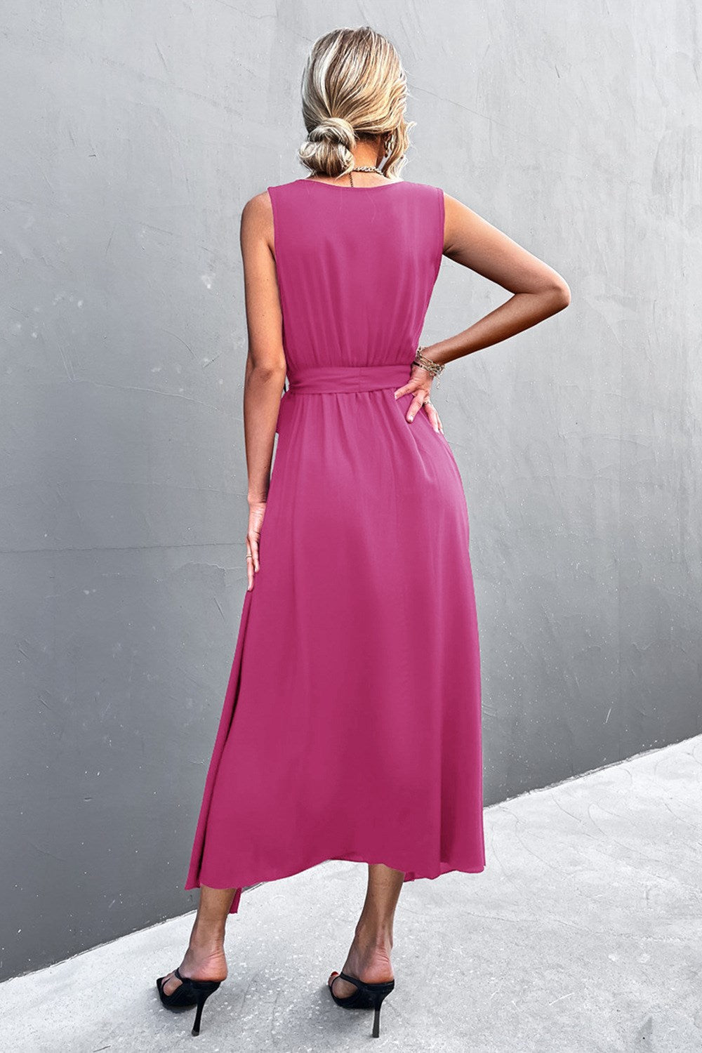 Deep V Panel Maxi Dress