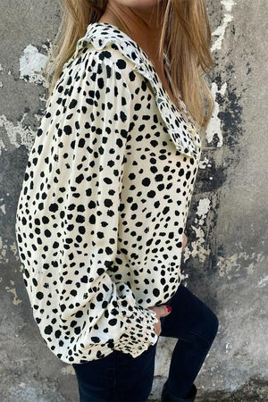 Dotted Puff Sleeve Top