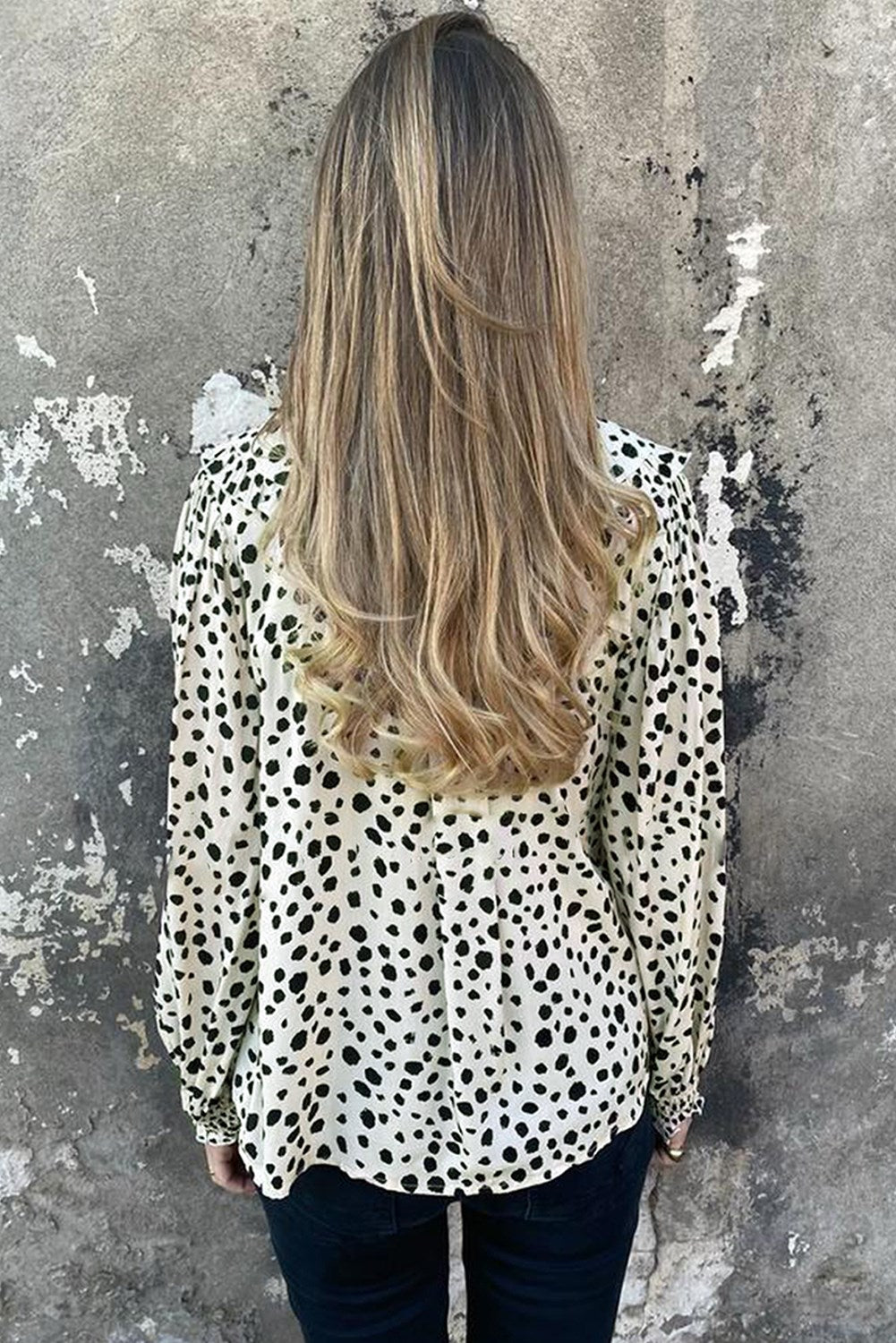 Dotted Puff Sleeve Top