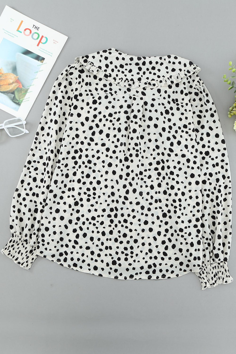 Dotted Puff Sleeve Top