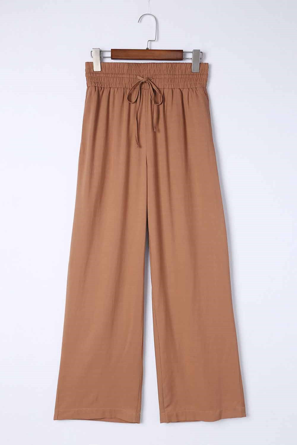 Drawstring Wide Band High Waist Pants