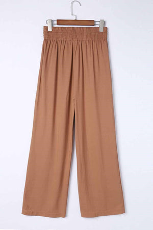 Drawstring Wide Band High Waist Pants