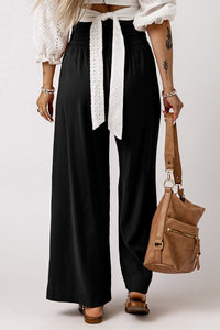 Drawstring Wide Band High Waist Pants