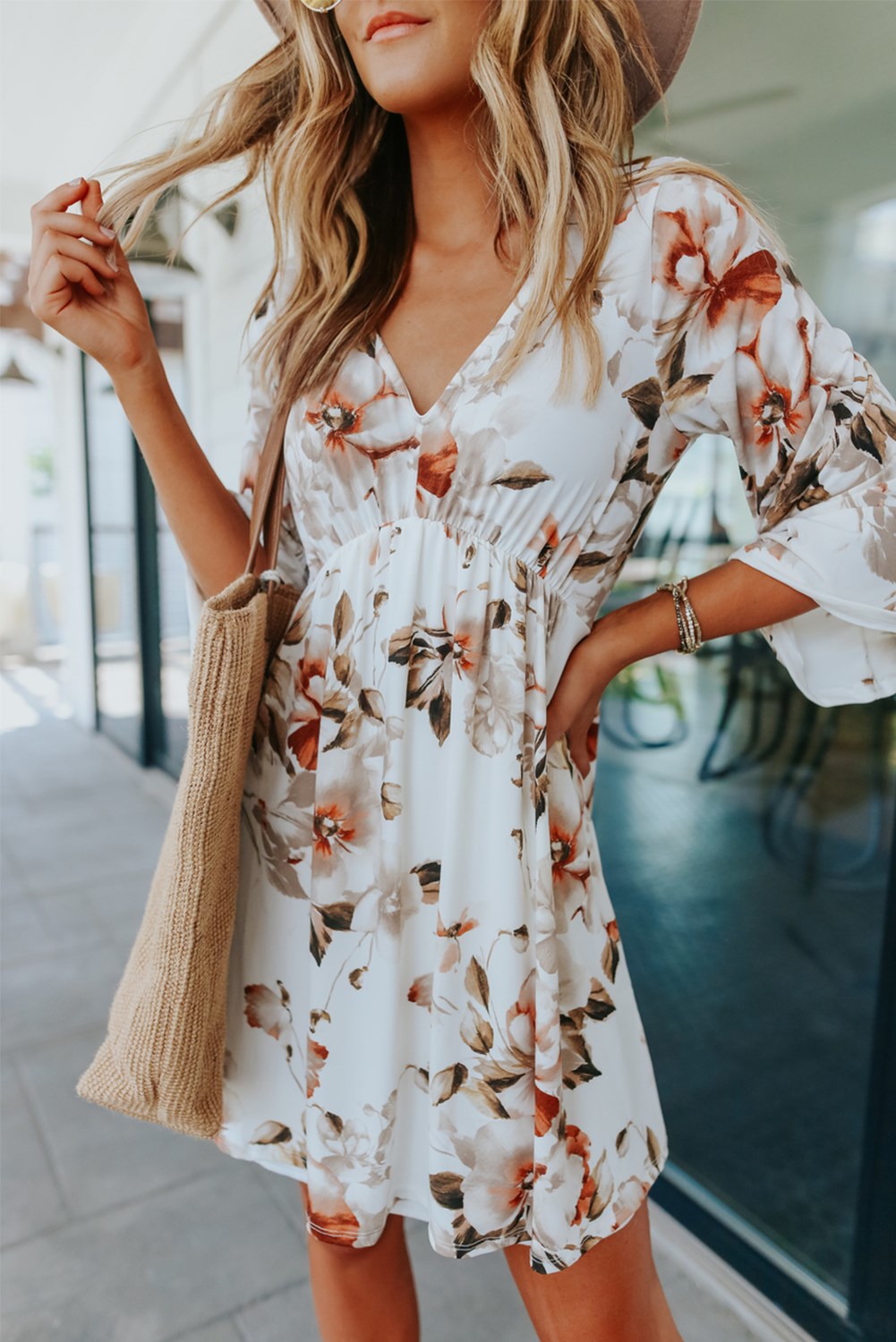 Floral Empire Mini Dress