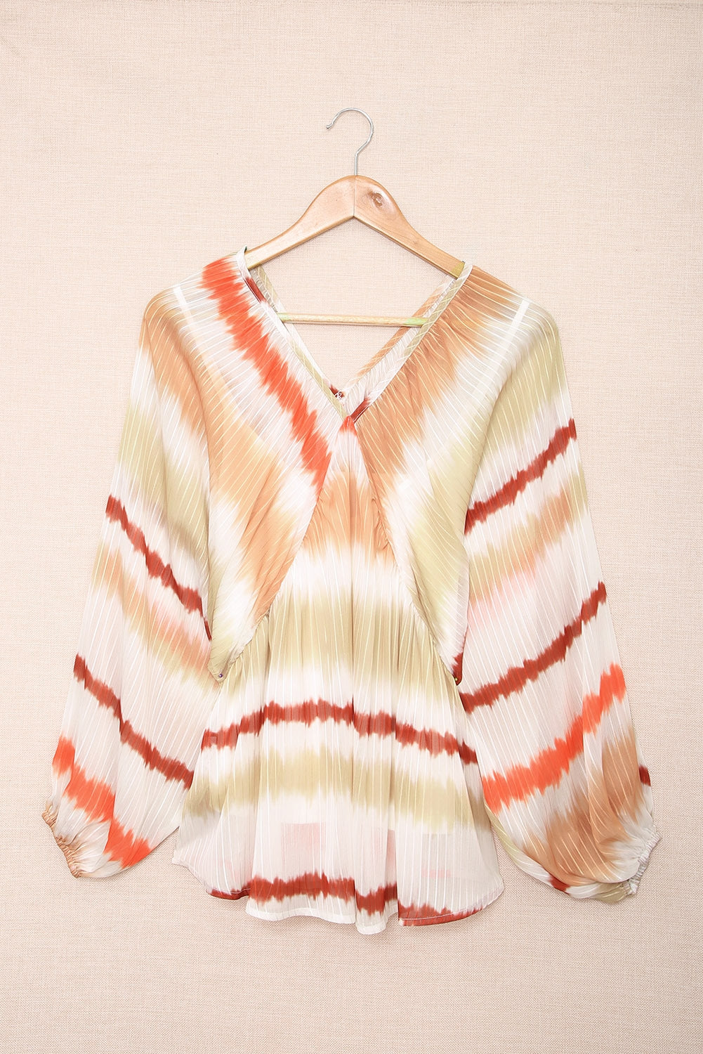 Flouncy Tie Dye Print Top