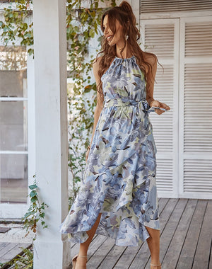 Halter Floral Midi Dress