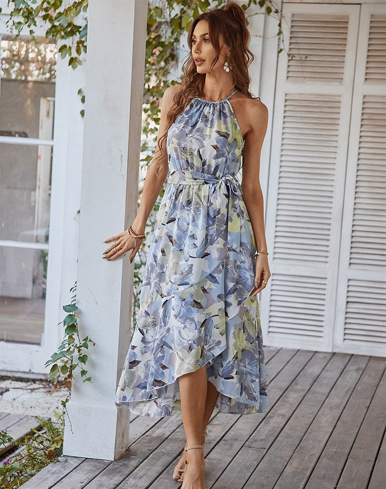 Halter Floral Midi Dress