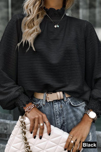 High Collar Textured Top