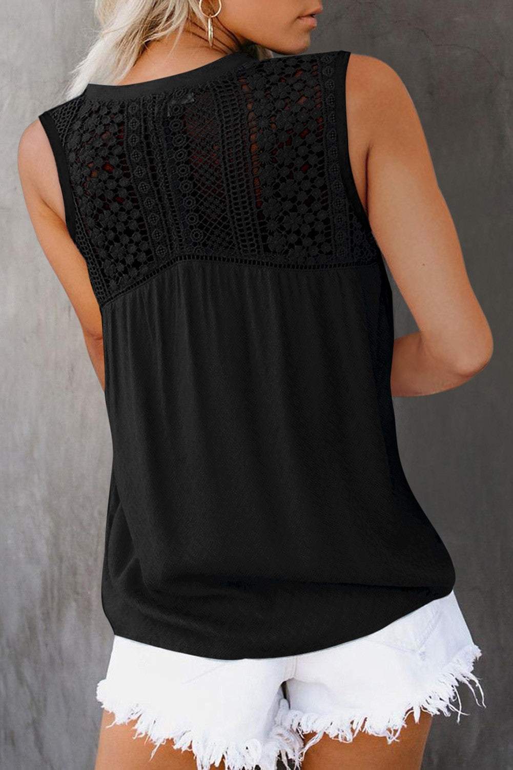 Lace Back Sleeveless Top