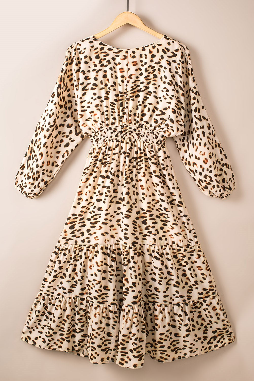 Leopard Print Tier Midi Dress
