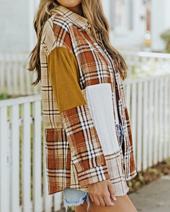 Mixed Patchwork Plaid Shacket