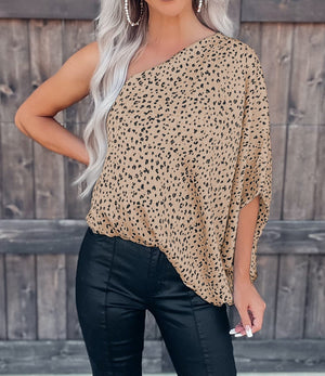 One Shoulder Spotted Top