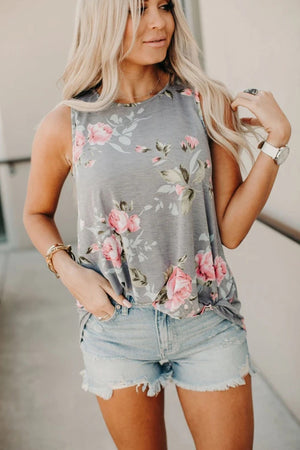 Rose Floral Sleeveless Top