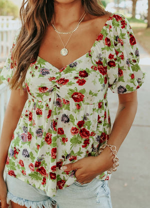 Rose Garden Sweetheart Top