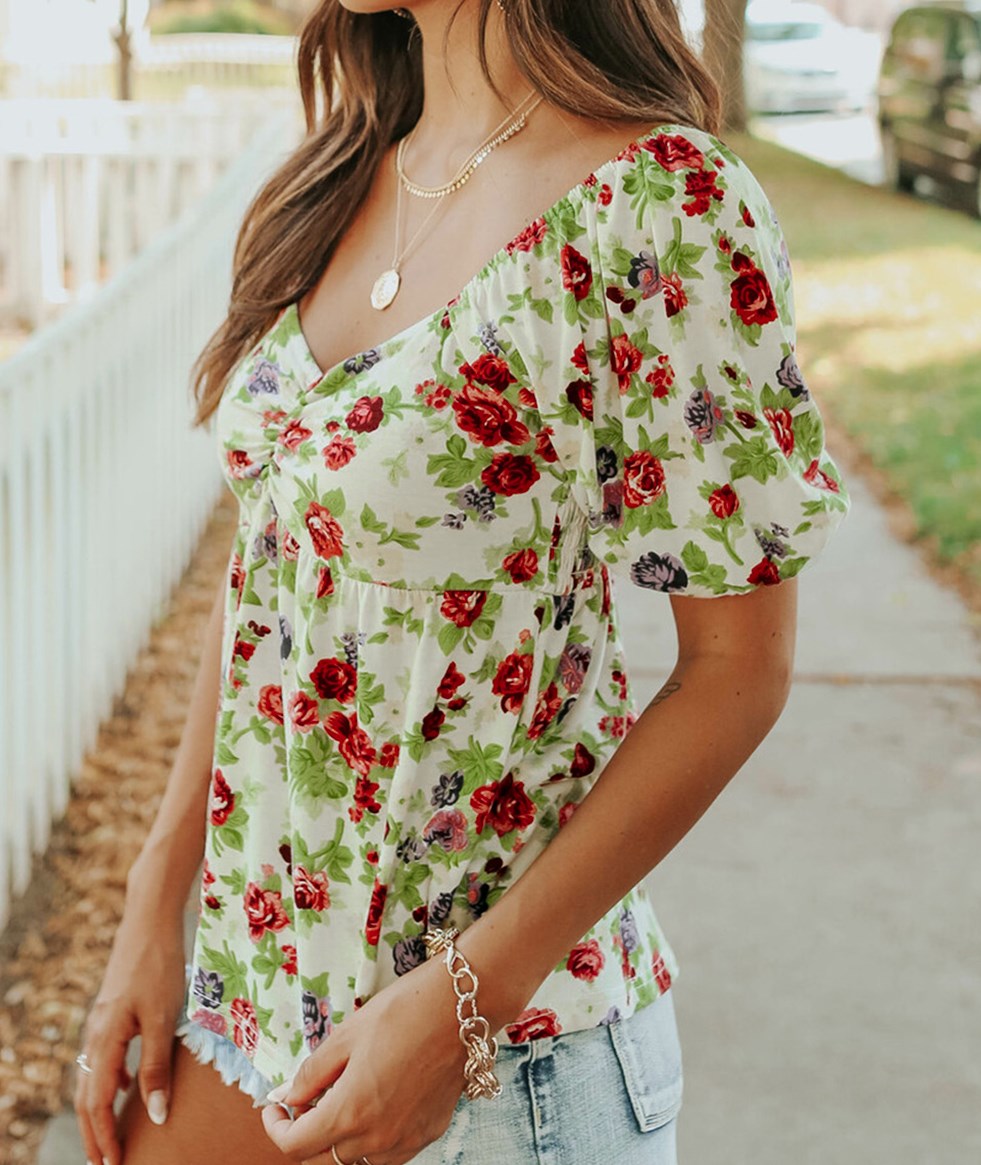 Rose Garden Sweetheart Top