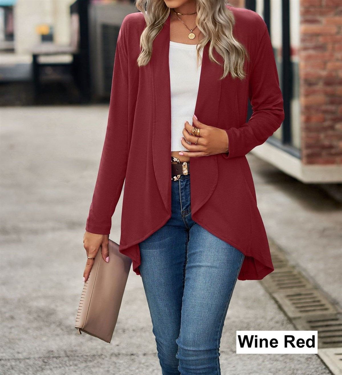 Shawl Collar Long Cardigan