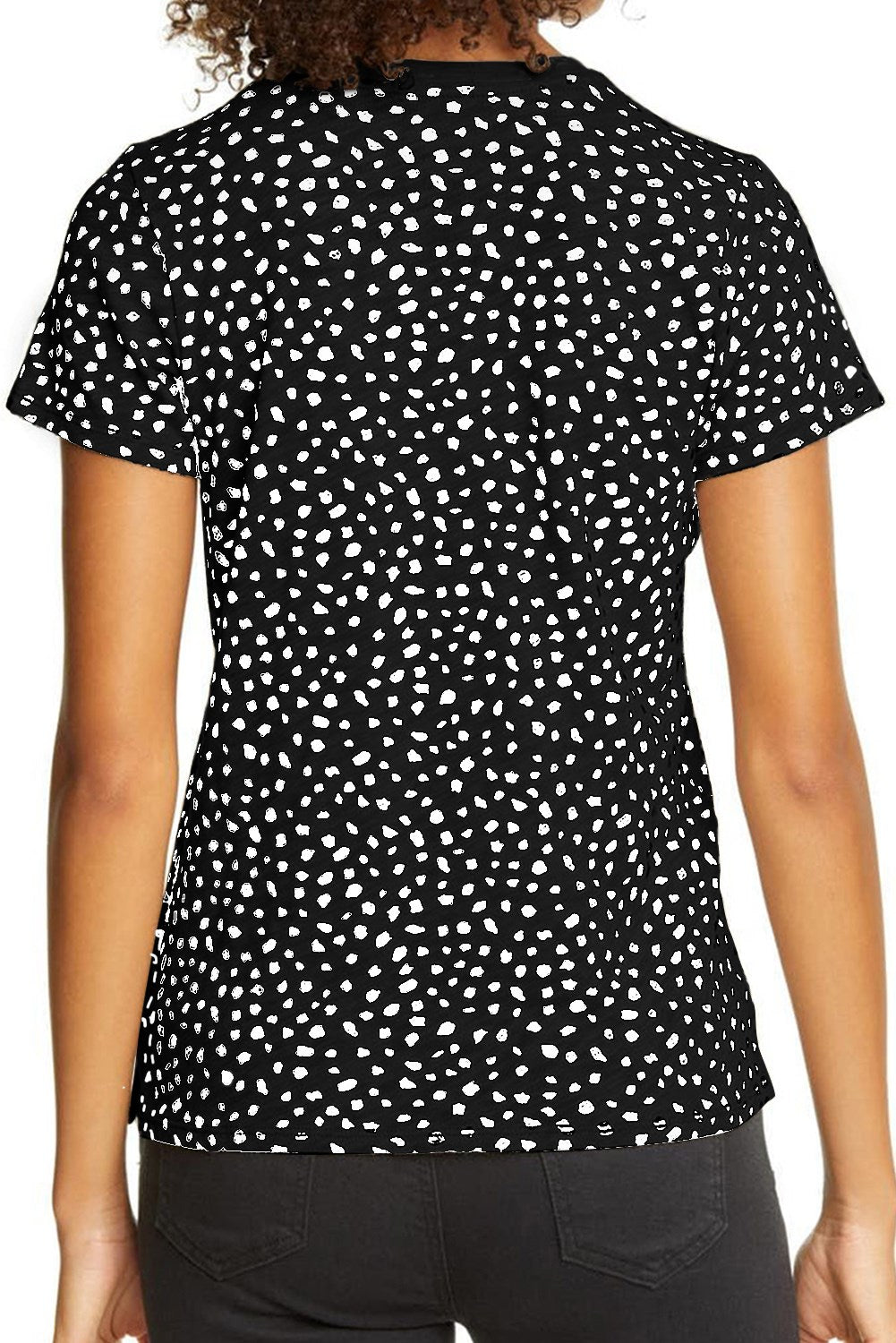 Short Sleeve Spotted Tee T Shirt Top